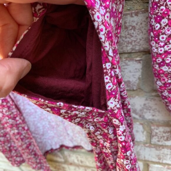 Lands End Ditsy Floral lightweight sweater Womens Size M Soft Stretch Pink - Picture 4 of 7